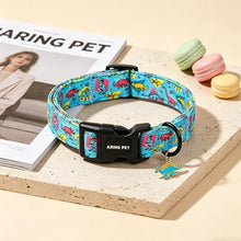 Load image into Gallery viewer, ARING PET Dinosaur Dog Collar, Cute Blue Boy Doggy Collars for Puppy Small Medium Large Male Dogs Pet, for Daily Photos Summer Beach Walking Hiking Picnic-M
