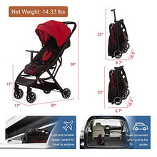 Load image into Gallery viewer, Cool Kids Lightweight Travel Stroller, Auto Fold Reversible Buggy Red
