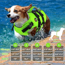 Load image into Gallery viewer, Dogcheer Dog Harness Life Jacket, High Buoyancy Neoprene Dog Life Vest for Swimming Boating, Adjustable Puppy Swim Vest Reflective Pet Float Vest for Small Medium Large Dogs - Green, S
