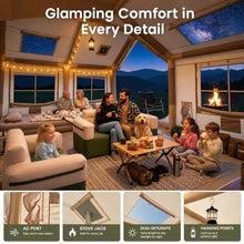 Load image into Gallery viewer, ABORON 8-10 Person Inflatable Camping Tent, 2-Room Glamping Tent with Pump
