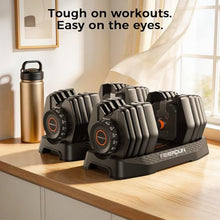 Load image into Gallery viewer, FEIERDUN DB1 QuickDial Adjustable Dumbbell Set, 15-in-1 5-52.5 Lbs Each with Storage Box &amp; App, 1-Second Quick Change for Drop Set, Superset &amp; HIIT Home Gym, Non-Slip Handles, 3-year Aftersale Service
