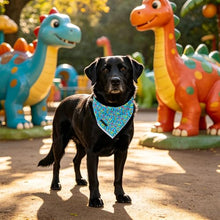 Load image into Gallery viewer, ARING PET Boy Dog Bandanas, Cute Blue Dinosaur Summer Pet Bandana Scarf Triangle Bib for Small Medium Large Male Dogs Cats, Puppy Kerchief for Daily Wear Outdoor Walks Travel Photoshoots-L
