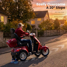 Load image into Gallery viewer, Super Large Electric 4 Wheel Mobility Scooters, Heavy Duty 800W Wheelchair Device, 25 Miles Long Range, All Terrain Mobility Scooter，Speed Adjust, Remote Key,Receive Ready to Ride (Red)
