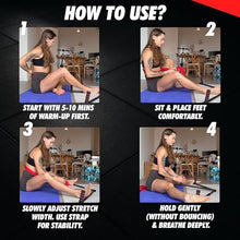 Load image into Gallery viewer, MuscleForge 3 Bar Leg Stretcher for Splits and Adductor Stretch to Over 180°, Split Machine for Flexibility with 6 Regulations - Legs Spreader, Groin Stretcher, Ballet, with Padded Grips and Strap
