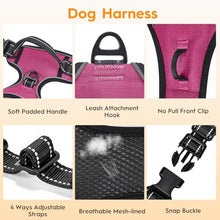 Load image into Gallery viewer, No Pull Dog Harness, No-Choke Soft Padded Reflective Dog Vest Harness with Front Clip &amp; Top Handle, 2 Quick-Release Buckles, Adjustable for Small Medium Large Dogs
