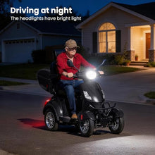 Load image into Gallery viewer, Super Large Electric 4 Wheel Mobility Scooters, Heavy Duty 800W Wheelchair Device, 25 Miles Long Range, All Terrain Mobility Scooter，Speed Adjust, Remote Key,Receive Ready to Ride (Black)
