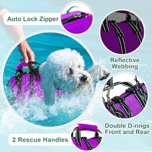 Load image into Gallery viewer, Fragralley Dog Life Jacket with Self-Locking Zipper, High-Buoyancy Ripstop Dog Swimming Vest, Floating Vest with Rescue Handle for Swimming and Boating, PFD Available for Small, Medium, and Large Dogs
