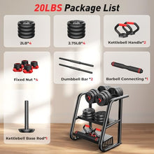 Load image into Gallery viewer, FITPLAM Adjustable dumbbell set,20/35/45/55/70/90lbs Free Weights set with upgraded nut, 5 in 1 Weight Set
