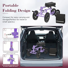 Load image into Gallery viewer, Fvzzin All Terrain Knee Scooter for Adults, Foldable Rolling Knee Scooter with DIY Stickers &amp; Shock Absorber, Steerable Knee Walker for Broken Foot, Ankle Injuries &amp; Surgery, Better Crutch Alternative

