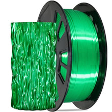 Load image into Gallery viewer, DO3D Silk Green PLA Satin Shiny 3D Printer Filament, 1.75mm Diameter 1kg Spool 2.2lbs for FDM 3D Printers
