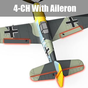 Remote Control RTF Airplane, 4 Channel 6-Axis Gyro Park Flyer RC Plane BF109, WW2 Warbird Aircraft Toy Gift for Adults & Kids