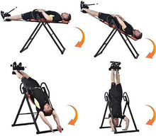 Load image into Gallery viewer, ChronosGear 330.7lbs Load Capacity Inversion Table, Adjustable Ab Trainer Machine with 4 Inverted Gear, Strength Training Inversion Equipment for All Ages from 4.27-6.07ft in Height (Black+Red)
