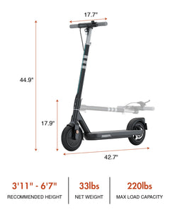 Electric Scooter for Adults, Commuter Electric Scooter, 15.5 MPH, 18.6 Miles, Lightweight Scooter Ambient Light, 600W Peak Power
