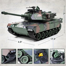 Load image into Gallery viewer, Supdex 1:18 RC Tank, 2.4Ghz M1A2 Remote Control Tank Model Toys, 15 Channel Battle Army Toy
