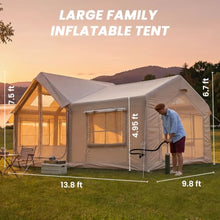 Load image into Gallery viewer, Inflatable Tent 8-10 Person|Blow Up Tent with Pump|Hot Tent with Stove Jack
