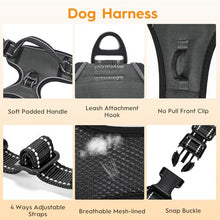 Load image into Gallery viewer, No Pull Dog Harness, No-Choke Soft Padded Reflective Dog Vest Harness with Front Clip &amp; Top Handle, 2 Quick-Release Buckles, Adjustable for Small Medium Large Dogs
