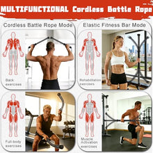 Load image into Gallery viewer, FlowViva 2-in-1 Ropeless Battle Rope &amp; Vibration Bar, Portable Cordless Fitness Ropes for Home Gym, Strength Building, HIIT Training &amp; Low-Impact Aerobic Training for Men and Women, Black
