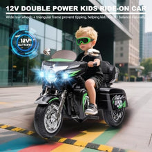 Load image into Gallery viewer, Ride-On Motorbike with 3 Wheels, Bluetooth, USB, LED Light &amp; Storage Box
