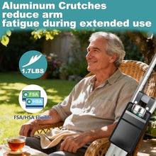 Load image into Gallery viewer, Aluminum Crutches for Kids &amp; Adults, Lightweight Adjustable Crutches for Walking with Comfortable Underarm Pad and Hand Grip &amp; Crutch Bag, 300 LB Weight Capacity, Fitting 4'5"-5'10", 1 Pair
