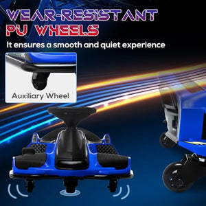 12V Electric Go Kart, 5 MPH Drifting Car, Battery Powered Ride on Toy Outdoor with Slow Start, Blue