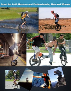20 Inch Outdoor Unicycle Balance Exercise Fun Bike Fitness Scooter Circus, Adjustable Seat, Loads 150kg(Yellow,20 inch)