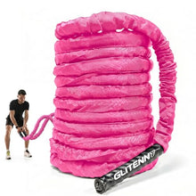 Load image into Gallery viewer, 1 inch 30ft Pink Battle Rope Workout Rope Battle Ropes for Home Gym Exercise for Working Out for Exercise Training Weighted Workout
