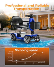 Load image into Gallery viewer, IQIRAF Foldable Mobility Scooters for Seniors,Blue Powered Electric Mobility Scooter,330LBS Capacity,15.5-Mile Range,4 Wheel Lightweight Mobility Scooters for Adults,Folding Travel Motorized Scooter
