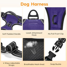 Load image into Gallery viewer, No Pull Dog Harness, No-Choke Soft Padded Reflective Dog Vest Harness with Front Clip &amp; Top Handle, 2 Quick-Release Buckles, Adjustable for Small Medium Large Dogs

