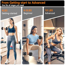 Load image into Gallery viewer, Adjustable Dumbbell Set of 2 Total 20 Lbs 4-in-1 Each 4lb 6lb 8lb 10lb 1s-Adjust Dual-Stable Free Weights for Women Men Home Gym Outdoor Workouts (black [20LBS Total])
