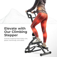 Load image into Gallery viewer, Sunny Health &amp; Fitness 16.9-Inch Mountain Climb Stair Stepper with Handlebar, SunnyFit App Trainer-Led Workouts, Low-Impact Full-Body Cardio, Compact Folding Design - SF-S021001
