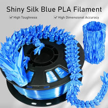 Load image into Gallery viewer, DO3D Silk Blue PLA Satin Shiny 3D Printer Filament, 1.75mm Diameter 1kg Spool 2.2lbs for FDM 3D Printers
