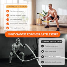 Load image into Gallery viewer, LunaHush Weighted Ropeless Battle Ropes for Home Gym, 3 Adjustable Resistance, Heavy Duty Cordless Battle Ropes for HIIT, Full Body Workout, Men &amp; Women, Yellow
