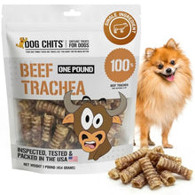 Load image into Gallery viewer, Dog Chits Beef Trachea for Dogs 1lb - 100% Single Ingredient, High Protein, Low Fat - Glucosamine for Joint Support - Dental-Clean Crunch - Digestible Rawhide-Free, Trachea Dog Treats - 3-4 inch
