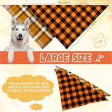 Load image into Gallery viewer, 2 Pack Thick Triangle Dog Bandanas in Storage Box, Reversible Plaid Dog Bandanas Boy Girl, Washable Soft Dog Scarf, Holiday Dog Bandana for Medium Large Dogs and Cats (Large)
