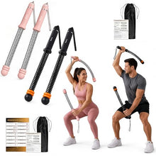 Load image into Gallery viewer, Salario Portable Cordless Battle Ropes – Home Gym Workout Equipment for Intensive Training &amp; Core Strength, Ideal for Home, Office, Travel and Small Spaces(Black &amp; Pink)
