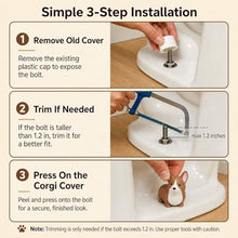Load image into Gallery viewer, RAINGOWN Glow in the Dark Corgi Toilet Bolt Covers, 2 Pack
