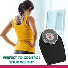 Load image into Gallery viewer, Adamson A24 Scales for Body Weight - Up to 350 LB - New - Anti-Skid Rubber Surface Extra Large Numbers - High Precision Bathroom Scale Analog - Durable with 20-Year Assurance - Black
