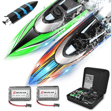 Load image into Gallery viewer, BEZGAR Remote Control Boat, 2 Pack12 inch RC Boat with Case– Auto-Flip, 30 KPH Fast Speed, 8-Shaped Mode &amp; LED Lights
