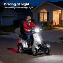 Load image into Gallery viewer, Super Large Electric 4 Wheel Mobility Scooters, Heavy Duty 800W Wheelchair Device, 25 Miles Long Range, All Terrain Mobility Scooter，Speed Adjust, Remote Key,Receive Ready to Ride (Silver)
