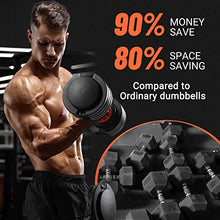 Load image into Gallery viewer, HYPATA 55 lbs Single Adjustable Dumbbell Set, Adjust Dumbbell Weight for Exercises with Tray for Full Body Workout
