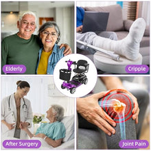 Load image into Gallery viewer, 20 Miles 4 Wheels Mobility Scooter for Seniors/Adults Up to 300LBS,350W Electric Wheelchair Detachable Lithium Battery,Dual Baskets,Rotating Seat,with Taillight, USB Charging, Purple
