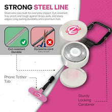 Load image into Gallery viewer, ClutchLoop Anti-Theft Phone Tether - Universal Adhesive Anchor, Retractable Steel Line and Locking Carabiner (Pinkie)
