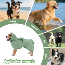 Load image into Gallery viewer, Super Absorbent Dog Bathrobe Pineapple Soft Fast Drying Dogs Towel Robe Adjustable Drying Coat for After Bath with Hood (Pineapple Green, Small)
