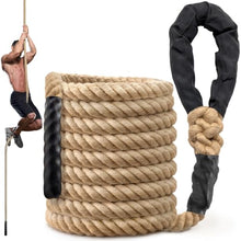 Load image into Gallery viewer, Climbing Rope Gym Workout - 20FT Heavy Duty Jute Thick Ropes for Adults Strength Training Outdoor Tree Swing Indoor Home Fitness Exercise - 1.5 Inch
