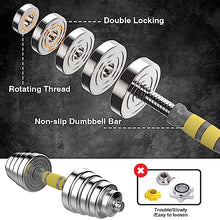 Load image into Gallery viewer, PHOEROS Adjustable Dumbbell Set - 44/66 LBS weights set, Dumbbell Barbell 3 in 1, Steel Dumbbells Pair with Connecting Rod for Adults Women Men Fitness Workout, Home Gym Exercise Training Equipment
