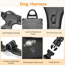 Load image into Gallery viewer, No Pull Dog Harness, No-Choke Soft Padded Reflective Dog Vest Harness with Front Clip &amp; Top Handle, 2 Quick-Release Buckles, Adjustable for Small Medium Large Dogs
