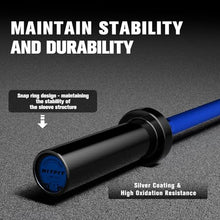 Load image into Gallery viewer, RitFit Barbell Weight Set - 4/6FT Olympic Barbell with Weight Plates (55-275LB Total) -  4FT Black/Blue Bar with 35LB Plates

