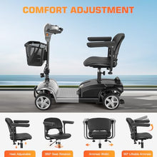 Load image into Gallery viewer, Wooken 4-Wheel Mobility Scooter for Seniors, Adults, Elderly, Foldable Mobility Scooter, Powered Mobility Scooter Wheelchair Device, All Terrain Compact Heavy Duty Mobility for Travel
