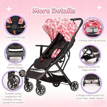 Load image into Gallery viewer, Cool Kids Lightweight Travel Stroller, Auto Fold Reversible Buggy Pink

