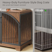 Load image into Gallery viewer, Berenlefe 40" Farmhouse Dog Crate Furniture for Large/Medium Dogs, Decorative Pet House End Table, Wooden Dog Kennel Furniture Indoor, Retro Brown
